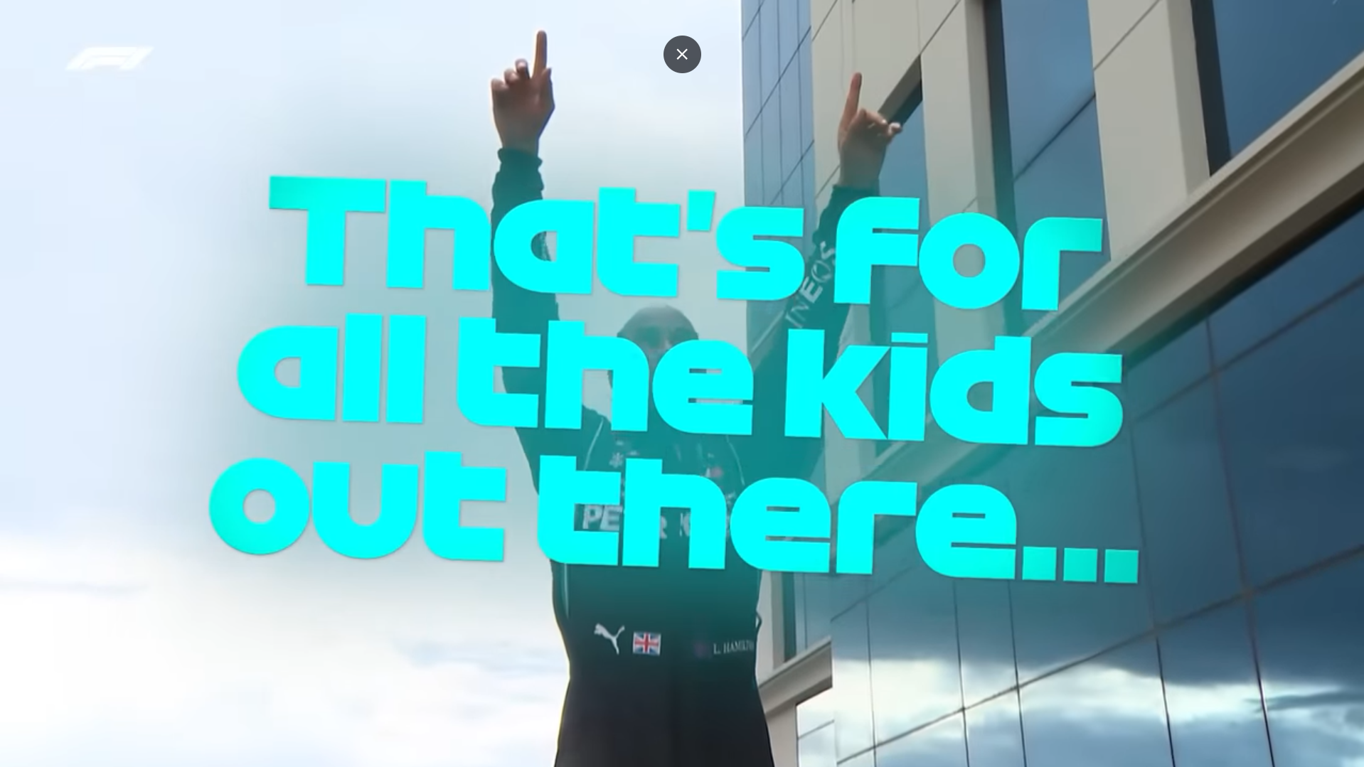 That's for all the kids out there - Lewis Hamilton, 2020